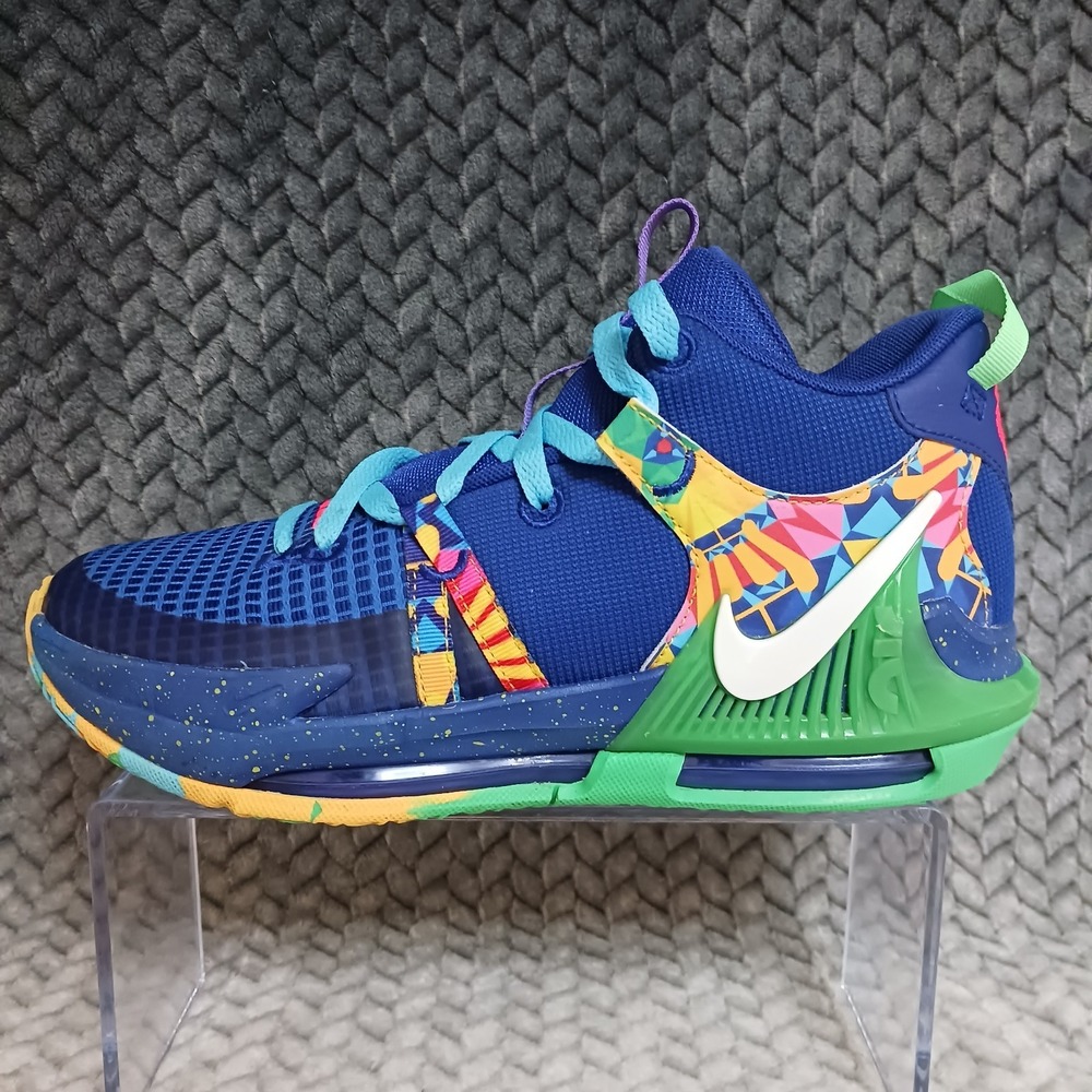 Nike LeBron Witness 7 Kaleidoscope GS Basketball Sneakers Shoes Blue Size 7Y - Picture 11 of 14